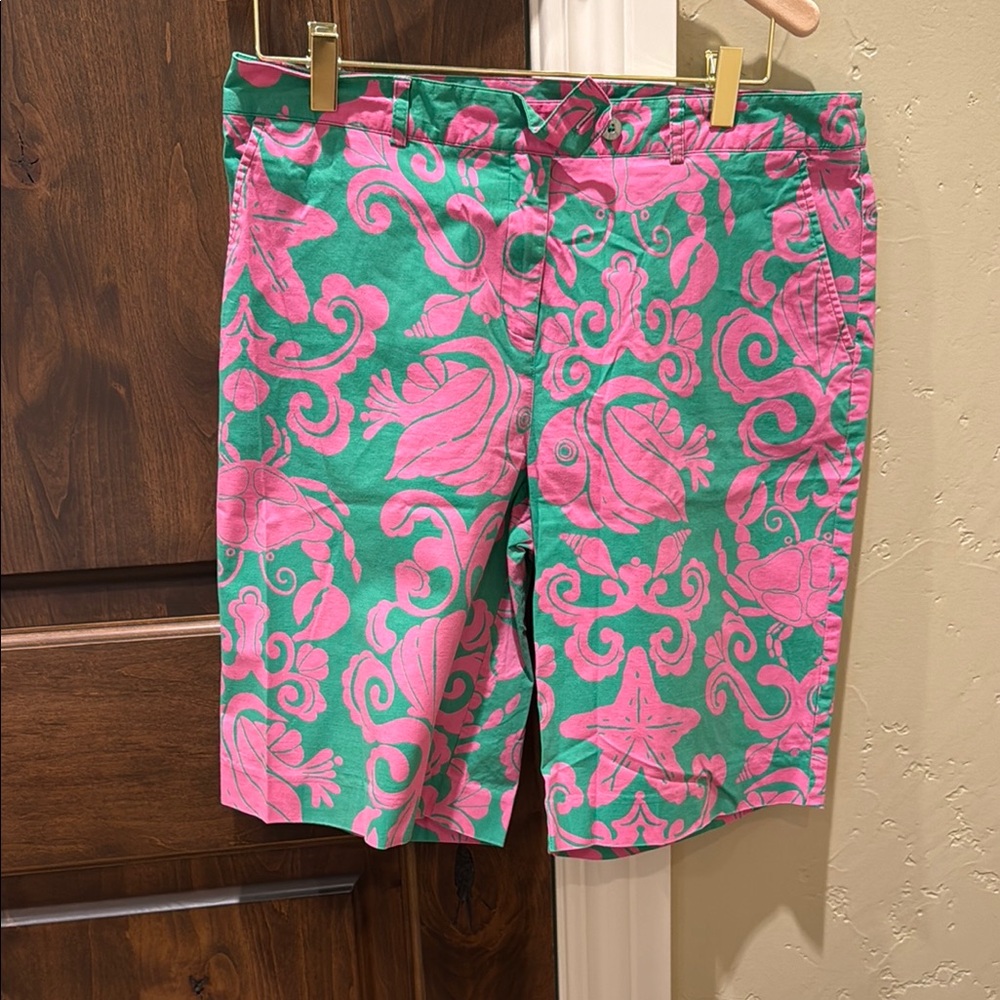 Lilly Pulitzer Pink and Green Bermuda Shorts